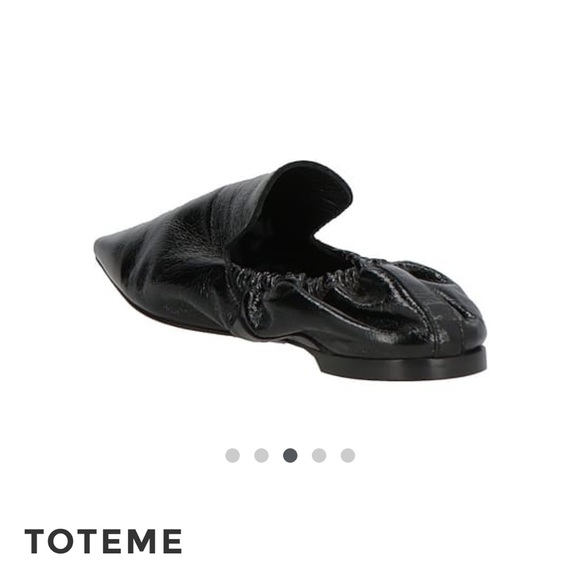 TOTEME Black Leather Square Toe Elastic Back Flat Loafers Made in Italy Size 37 - Picture 12 of 12